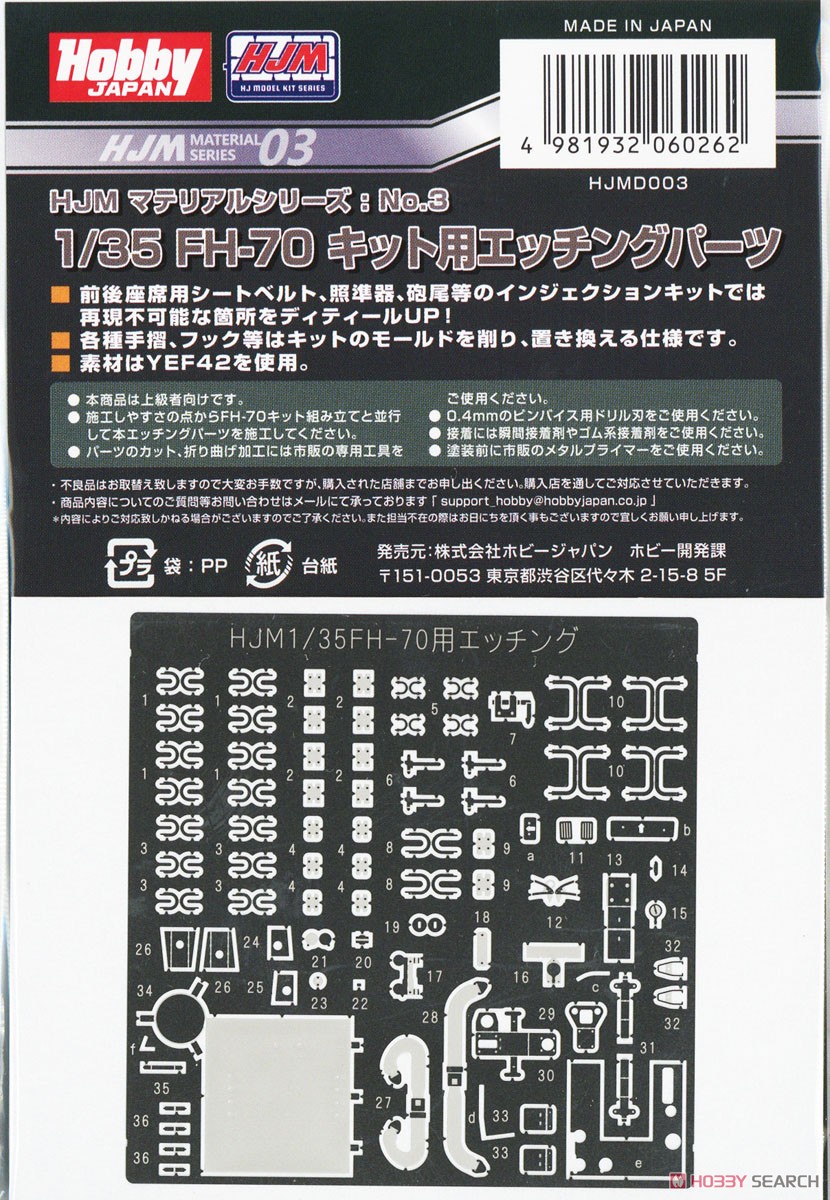 FH-70用 エッチングパーツ (プラモデル) パッケージ1