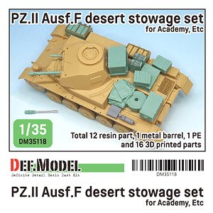 WWII German Pz.II Ausf.F Desert Stowage Set (for Academy) (Plastic model)