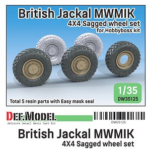 British Jackal MWMIK 4x4 Sagged Wheel Set (for Hobbyboss) (Plastic model)