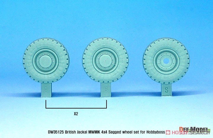 British Jackal MWMIK 4x4 Sagged Wheel Set (for Hobbyboss) (Plastic model) Other picture2