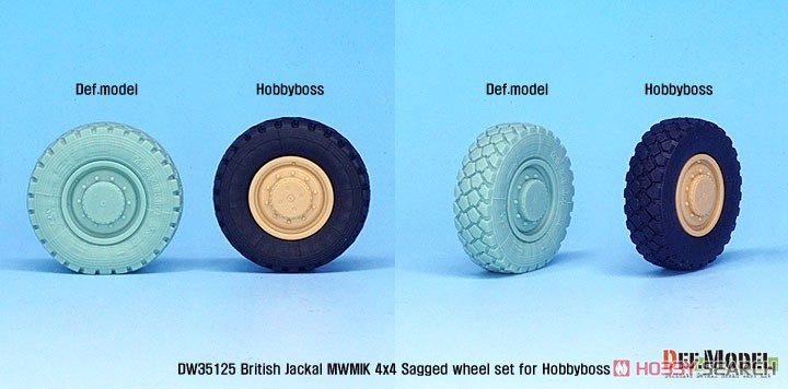 British Jackal MWMIK 4x4 Sagged Wheel Set (for Hobbyboss) (Plastic model) Other picture6