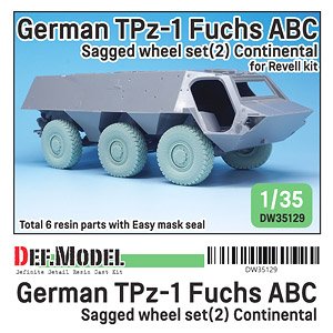現用 ドイツ連邦軍TPz-1フックス装甲車用自重変形タイヤセット2ドイツ製仕様 (レベル用) (プラモデル)