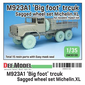 M923A1 `Big Foot` Truck Michelin XL Sagged Wheel Set (for Ilovekit, Italeri) (Plastic model)
