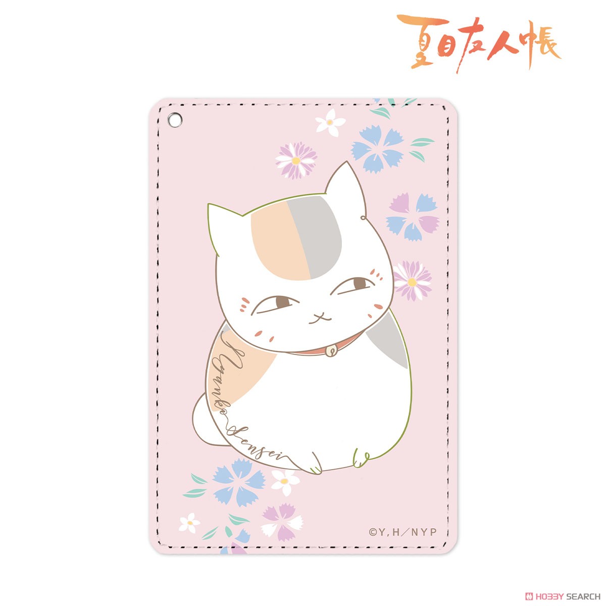 Natsume`s Book of Friends Nyanko-sensei lette-graph 1 Pocket Pass Case Pink (Anime Toy) Item picture1