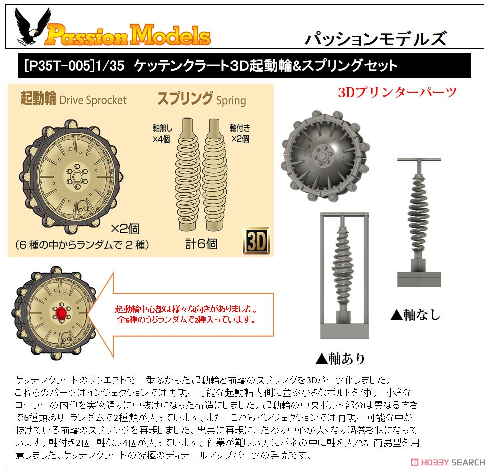 ケッテンクラート3D起動輪&スプリングセット [対応キット：タミヤMM35377] (プラモデル) その他の画像1