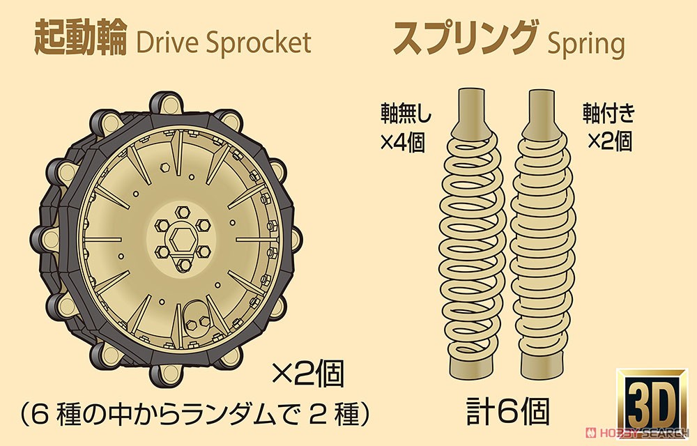 ケッテンクラート3D起動輪&スプリングセット [対応キット：タミヤMM35377] (プラモデル) パッケージ1