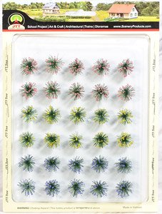 95581 (HO) Flower Bushes (Red, Yellow, Purple) HO Scale (30 Pieces) (Model Train)