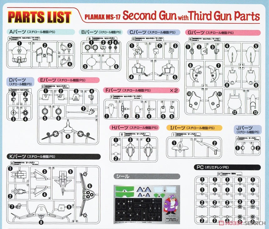Plamax MS-17 Second Gun with Third Gun Parts (Plastic model) Assembly guide4