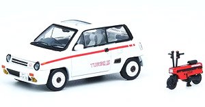 Honda City Turbo II White (Mod Version) w/Motocompo Red (Diecast Car)