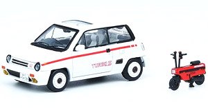 Honda シティ ターボII ホワイト (Mod Version) モトコンポ レッド 付属 (ミニカー)