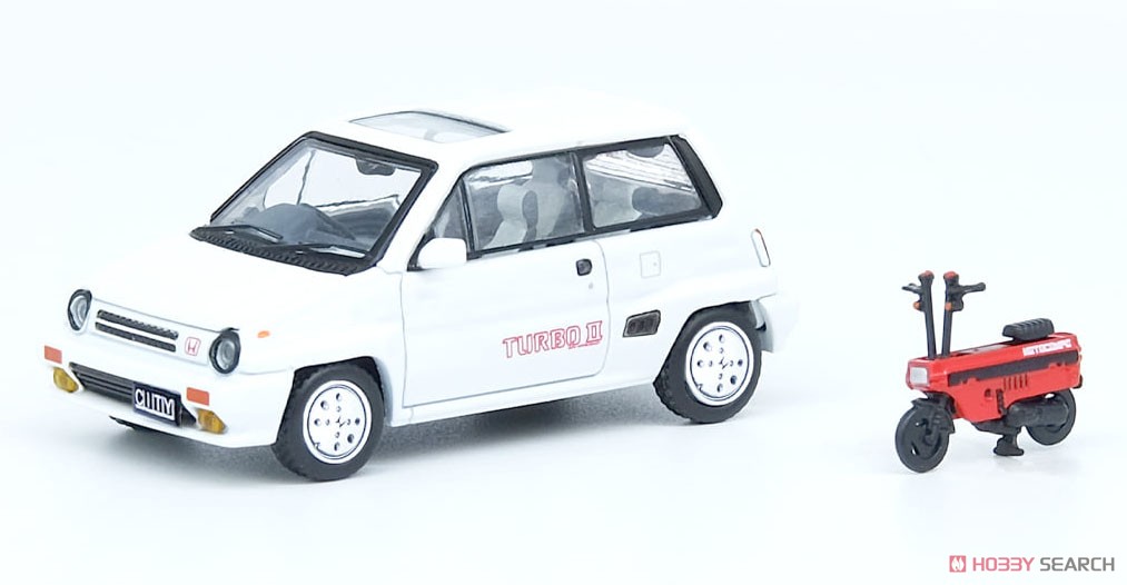 Honda City Turbo II White w/Motocompo Red (Diecast Car) Item picture1