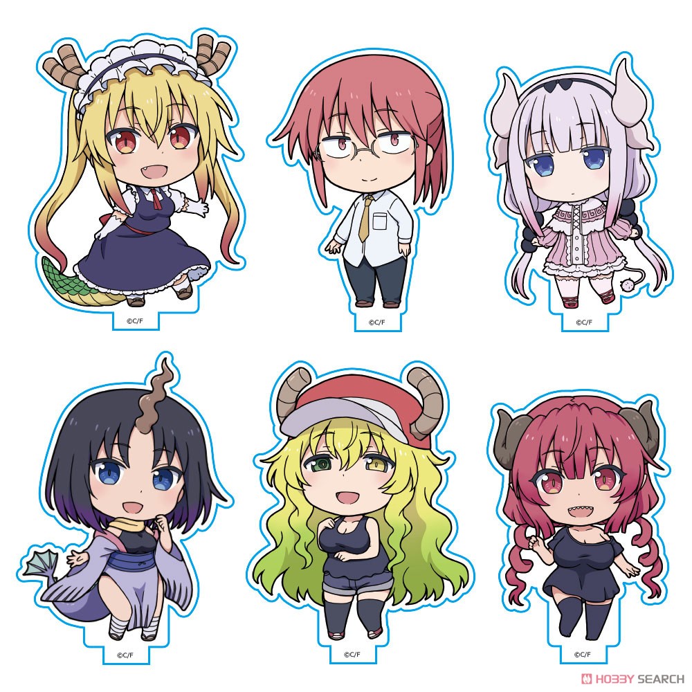 Miss Kobayashi`s Dragon Maid Acrylic Stand Collection (Set of 6) (Anime Toy) Item picture1
