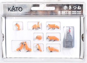 Figuanimal Japanese Animal 1/87 Red Fox (9 Pieces) (Model Train)
