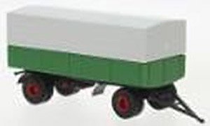 (HO) トレーラー 2車軸 フラットベッド 幌付 グリーン/ブラック (鉄道模型)