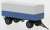 (HO) トレーラー 2車軸 フラットベッド 幌付 ブルー/ブラック (鉄道模型) 商品画像1