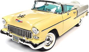 1955 シェビー ベル エアー コンバーチブル ハーベストゴールド/アイボリー (ミニカー)