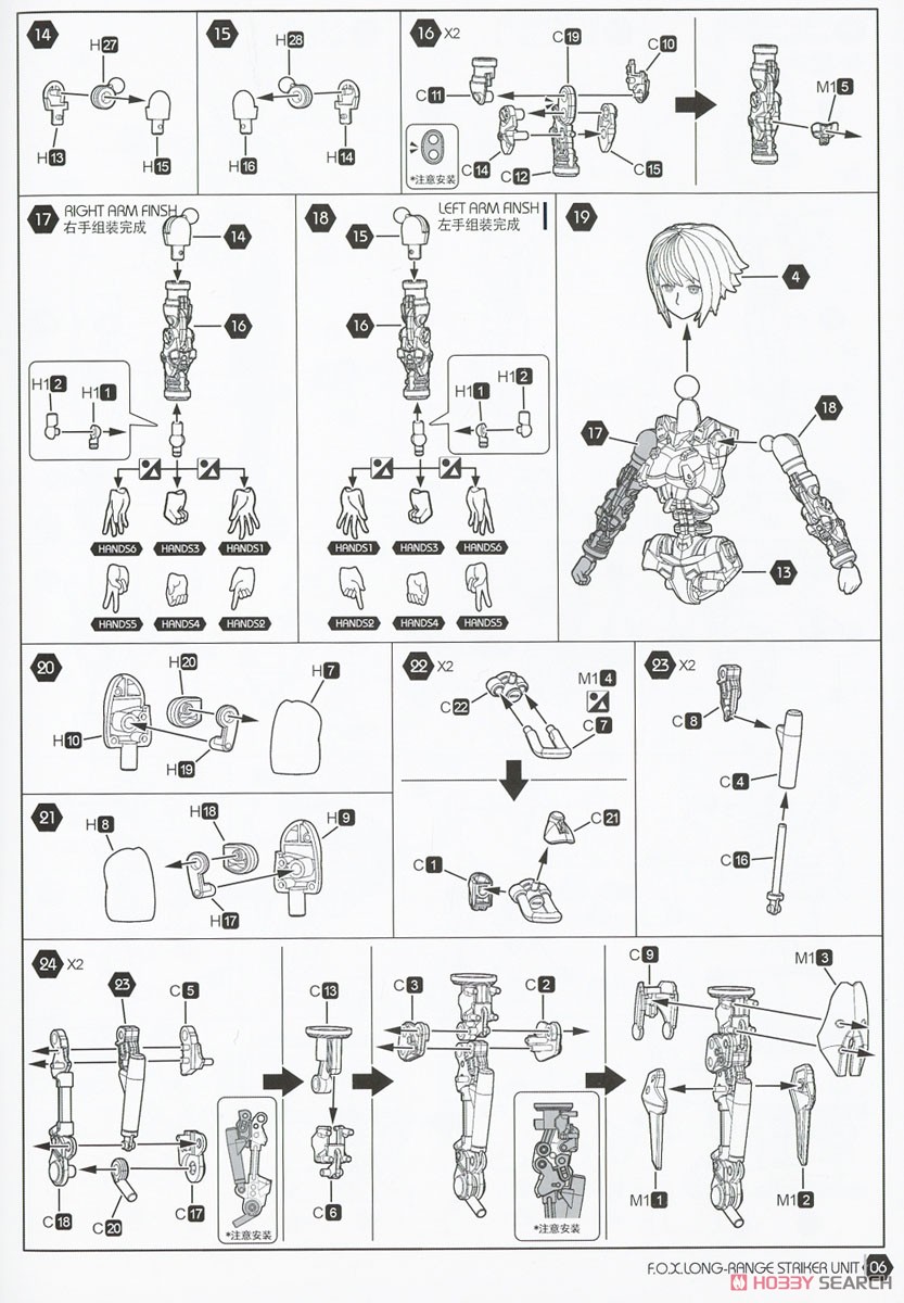 Cyber Forest [Fantasy Girls] Normal Edition F.O.X Long Range Striker Unit (Plastic model) Assembly guide3