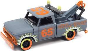 1965 シェビー レッカー車 デモ ダービー スモークブルー/ロゴ (ミニカー)