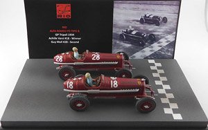 アルファロメオ P3 トリポリGP 1934 優勝車 #18 Varzi - 2位 #28 Moll (ミニカー)