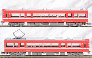 名鉄 7700系 (7711編成・復活白帯) 2両編成セット (動力無し) (2両セット) (塗装済み完成品) (鉄道模型)