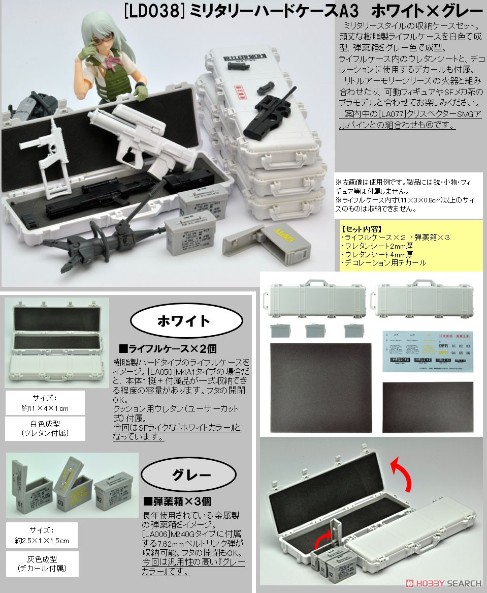 1/12 Little Armory (LD038) Military HardCase A3 White x Gray (Plastic model) Other picture1