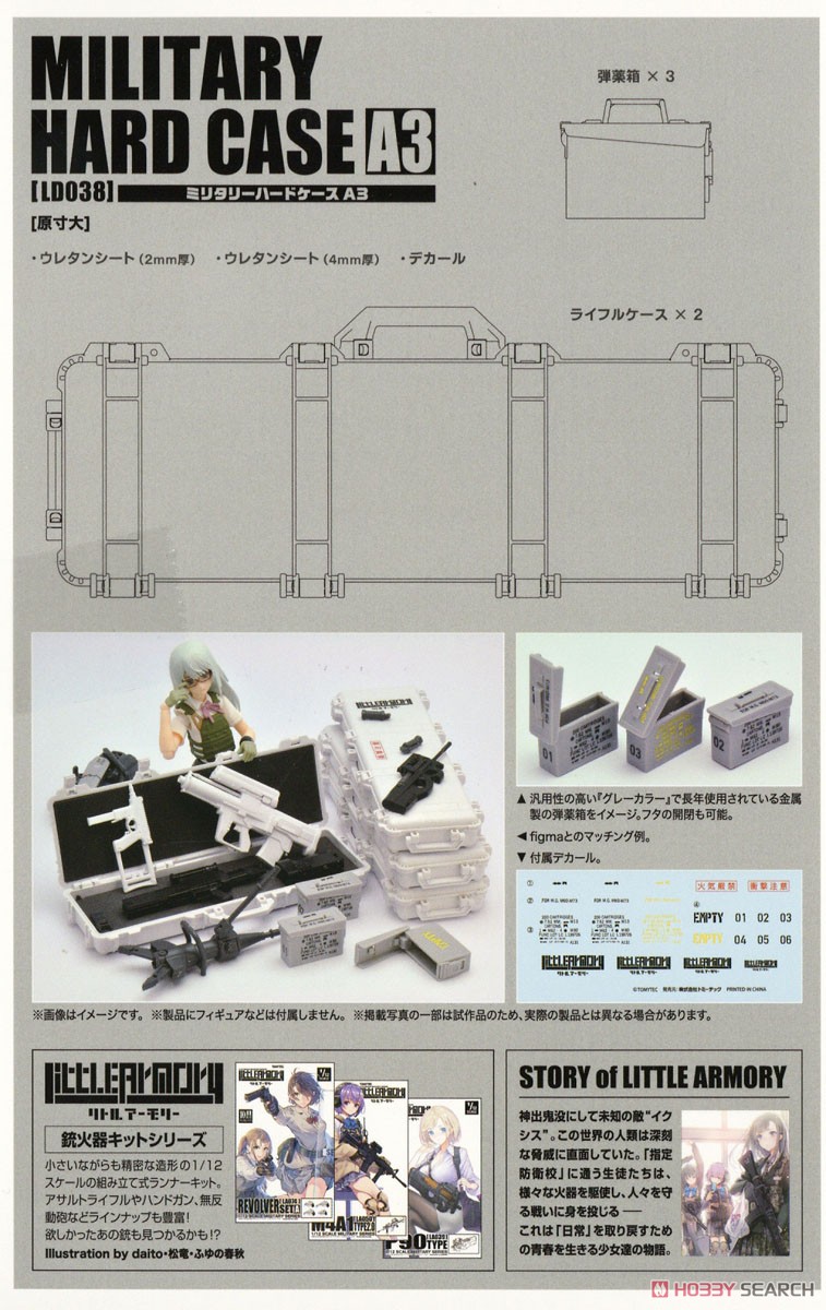 1/12 Little Armory (LD038) Military HardCase A3 White x Gray (Plastic model) About item1