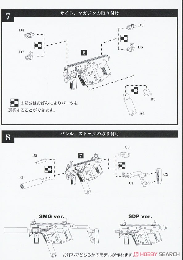 1/12 Little Armory (LA077) Kriss Vector SMG Alpine (Plastic model) Assembly guide5