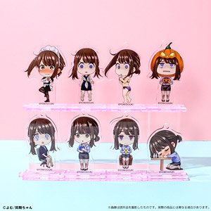 Ganbare Douki-chan Acrylic Key Ring Collection w/Douki-chan`s Upset Stand (Set of 8) (Anime Toy)