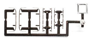 (HO) Tractor Lowbar and Sidebar Chassis Panelling, Chromium (f.6 tractors) (3 Pieces) (Model Train)