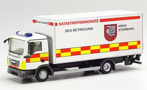 (HO) MAN TGL Box Truck w/Tail Lift `Katastrophenschutz Kreis Stormarn` (Model Train)