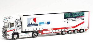 (HO) Scania CS HD Volume Semi Trailer Truck `BLS Budde Logistik Spedition` (Model Train)