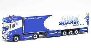 (HO) Scania CS 20 HD 冷蔵ボックスセミトレーラー トラック `TSU Bode` (鉄道模型)