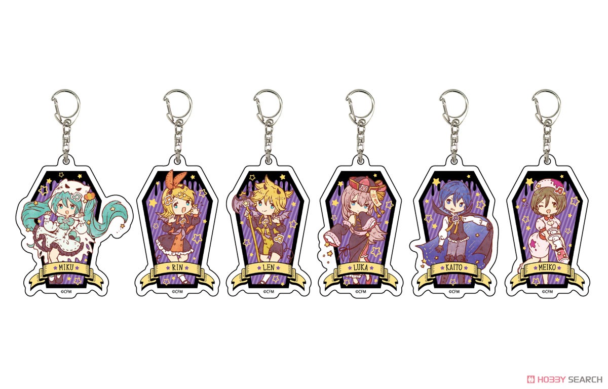 Acrylic Key Ring [Piapro Characters] 05 Halloween Ver. Box (Retro Art) (Set of 6) (Anime Toy) Item picture1