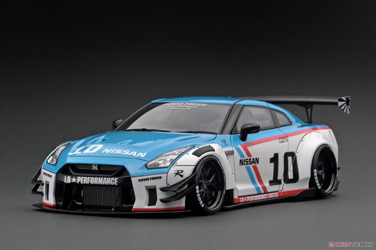 LB-WORKS Nissan GT-R R35 type 2 White/Blue (ミニカー) その他の画像1