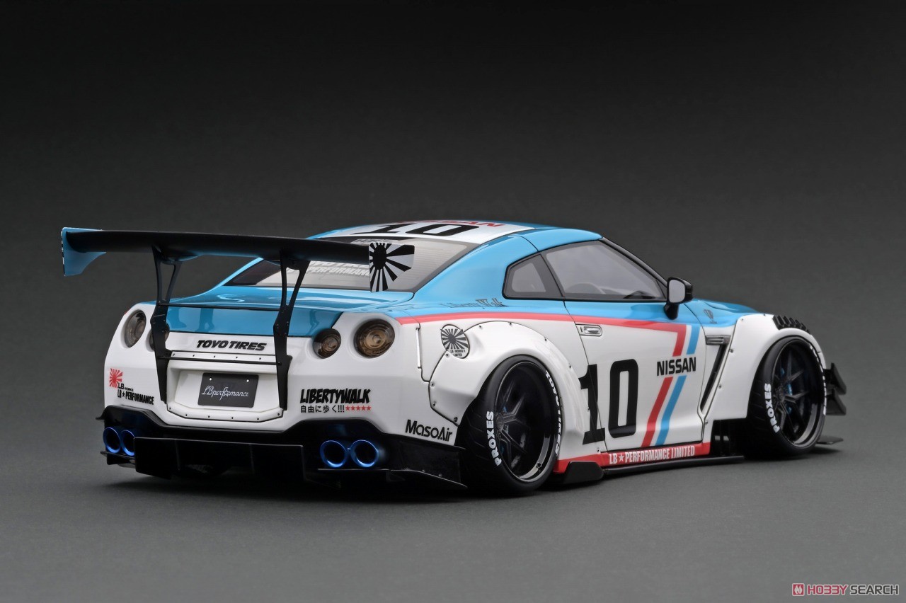 LB-WORKS Nissan GT-R R35 type 2 White/Blue (ミニカー) その他の画像2