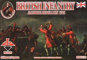 Jacobite Rebellion.British Infantry 1745 43 Figures in 10 Poses (Plastic model)