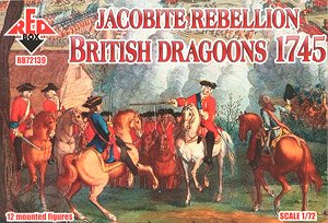 1745年 ジャコバイト蜂起：イギリス竜騎兵 (兵士/馬各12体・12ポーズ) (プラモデル)