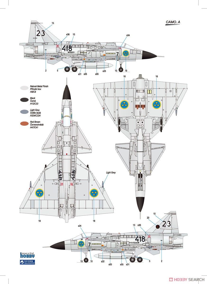 AJ-37 Viggen `Strike Fighter` (Plastic model) Color2