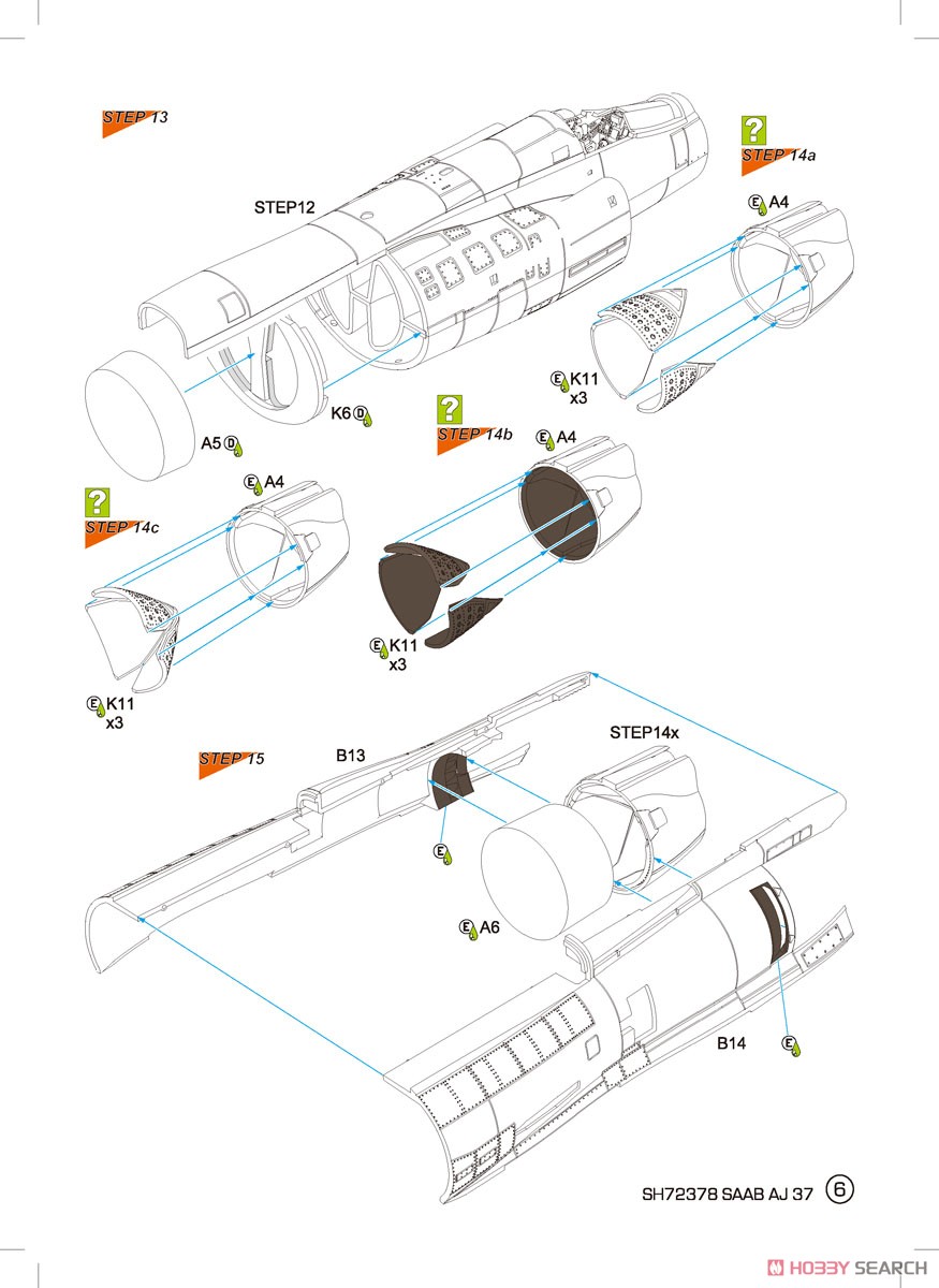 AJ-37 Viggen `Strike Fighter` (Plastic model) Assembly guide3