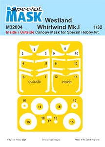 Westland Whirlwind Mk.I Inside/Outside MASK (For Special Hobby) (Plastic model)