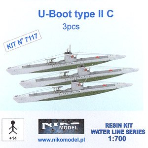 German U-Boat Type IIc (Set of 3) (Plastic model)