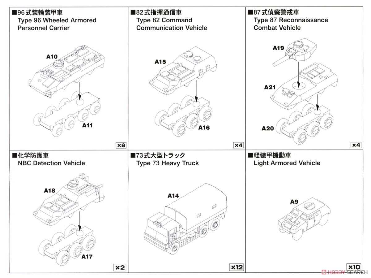 陸上自衛隊 車両セット 2 (プラモデル) 設計図2