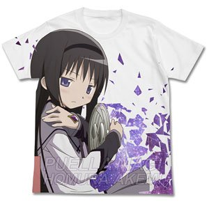 Puella Magi Madoka Magica Homura Akemi Full Graphic T-Shirt Ver. 2.0 White L (Anime Toy)