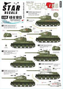T-34-85 Red Army. Soviet T-34-85 Tanks 1944-45. (Decal)
