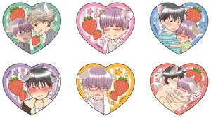 Yonezoh Nekota Duplicate Original Picture Exhibition [Treat Me Gently, Please] Heart Type Glitter Acrylic Badge (Set of 6) (Anime Toy)