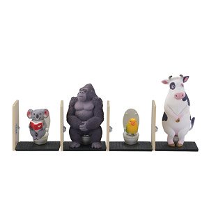 miniQ 佐藤邦雄の動物たち 「トイレの時間2」 (6個セット) (食玩)