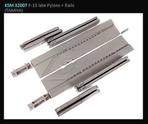 F-15E Pylons+Rails (for Tamiya) (Plastic model)