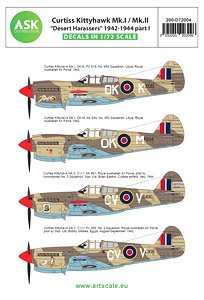 カーチス キティホーク Mk.I/II 「地中海戦域 1942～1944年 パート1」 デカール (デカール)