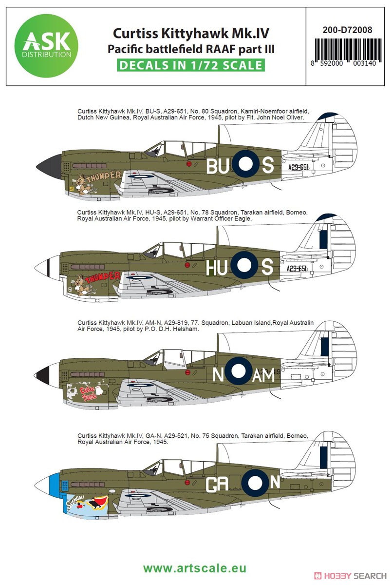 Curtiss Kittyhawk Mk.IV Pacific Battlefield RAAF part III (Decal) Other picture1