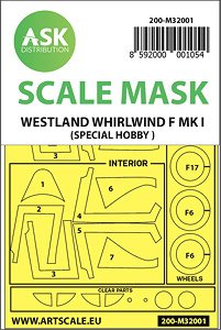 Westland Whirlwind Mk.I Double-sided Painting Mask for Special Hobby (Plastic model)